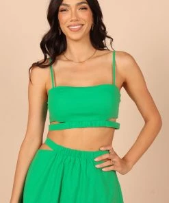 PUP14 Julia Cropped Top - Green Clothing
