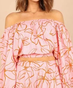 PUP52 Kasey Off Shoulder Top - Pink Clothing