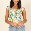 PUP63 Kaylor Peplum Top - Multi Clothing