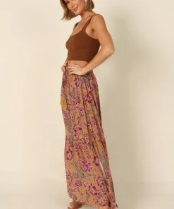 PUP14 Kristy Cropped Knit Top - Brown Clothing