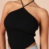 PUP14 Clothing Larissa Halter Knit Top - Black