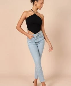 PUP14 Clothing Larissa Halter Knit Top - Black