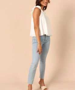 PUP65 Lexie One Shoulder Tie Top - Ivory