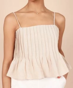 PUP65 Lisa Peplum Top - Beige