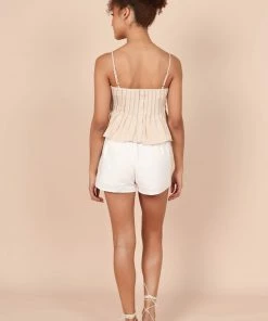 PUP65 Lisa Peplum Top - Beige