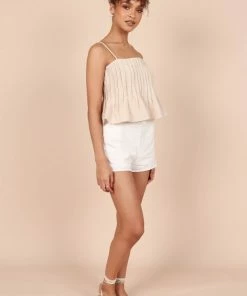 PUP65 Lisa Peplum Top - Beige