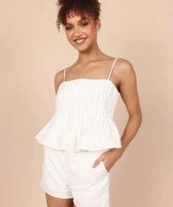 PUP65 Lisa Peplum Top - Ivory