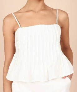 PUP65 Lisa Peplum Top - Ivory