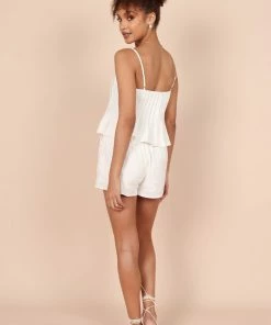 PUP65 Lisa Peplum Top - Ivory