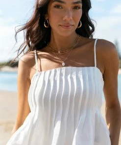 PUP65 Lisa Peplum Top - Ivory