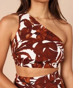 PUP27 Clothing Lorelei Top - Chocolate Floral