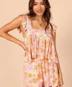 PUP51 Clothing Lucas Frill Detail Top - Orange