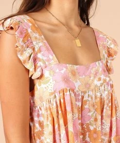 PUP51 Clothing Lucas Frill Detail Top - Orange