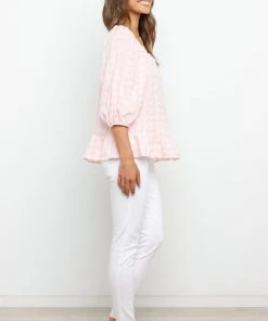 PUP50 Lulu Top - Pink Gingham