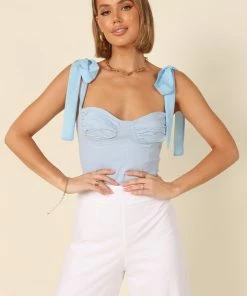 PUP18 Clothing Maisie Top - Pale Blue