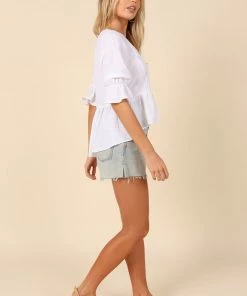 PUP4 Martha Frill Top - White