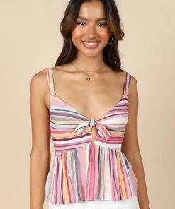 PUP8 Clothing Matilda Peplum Top - Multi Stripe