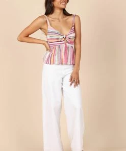 PUP8 Clothing Matilda Peplum Top - Multi Stripe