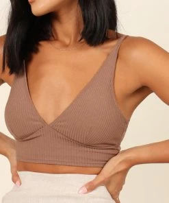 PUP64 Bump Friendly Matteo Lace Bralette - Brown