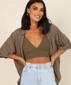 PUP64 Matteo Lace Bralette - Olive Bump Friendly