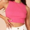 PUP14 Clothing Monica Cropped Knit Top - Pink