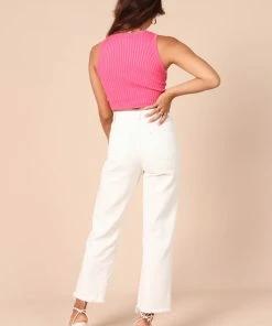 PUP14 Clothing Monica Cropped Knit Top - Pink