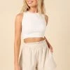 PUP14 Monica Cropped Knit Top - White