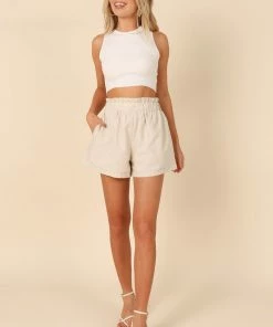 PUP14 Monica Cropped Knit Top - White