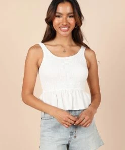 PUP8 For The Bride Monique Shirred Peplum Top - White