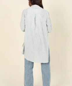 PUP4 Clothing Natalia Shirt - Mint Green Stripe