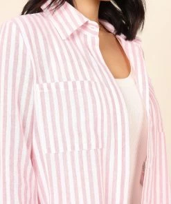 PUP4 Clothing Natalia Shirt - Pink Stripe