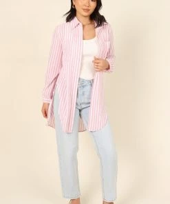 PUP4 Clothing Natalia Shirt - Pink Stripe