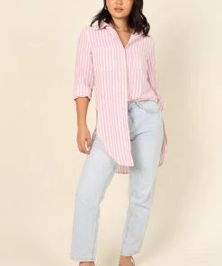 PUP4 Clothing Natalia Shirt - Pink Stripe