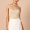 PUP65 Nina Strapless Top - Beige Clothing