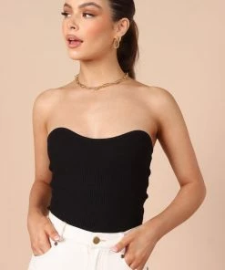 PUP65 Nina Strapless Top - Black Clothing