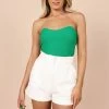 PUP65 Nina Strapless Top - Emerald Clothing
