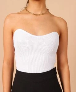 PUP65 For The Bride Nina Strapless Top - White