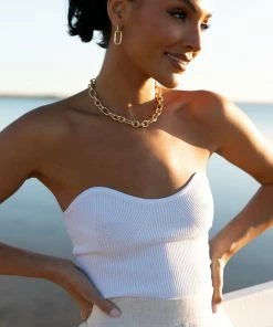 PUP65 For The Bride Nina Strapless Top - White