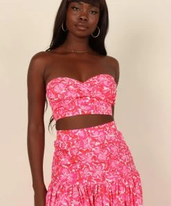 PUP26 Petunia Top - Pink Floral Clothing