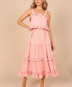 PUP49 Pissaro Frill Cropped Top - Blush Pink Clothing