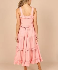 PUP49 Pissaro Frill Cropped Top - Blush Pink Clothing