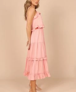 PUP49 Pissaro Frill Cropped Top - Blush Pink Clothing