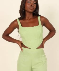PUP27 Seville Corset Top - Green