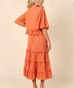 PUP4 Sheridan Cropped Ruffle Top - Rust