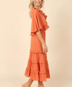 PUP4 Sheridan Cropped Ruffle Top - Rust