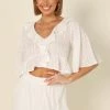 PUP4 For The Bride Sheridan Cropped Ruffle Top - White