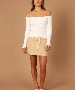 PUP4 For The Bride Soho Off Shoulder Knit Top - White