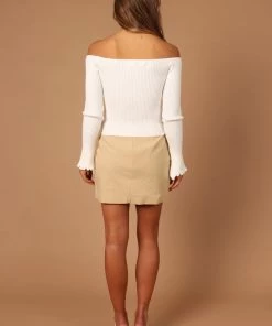 PUP4 For The Bride Soho Off Shoulder Knit Top - White