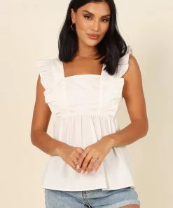 PUP63 For The Bride Tasha Peplum Top - White