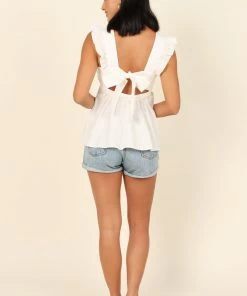 PUP63 For The Bride Tasha Peplum Top - White